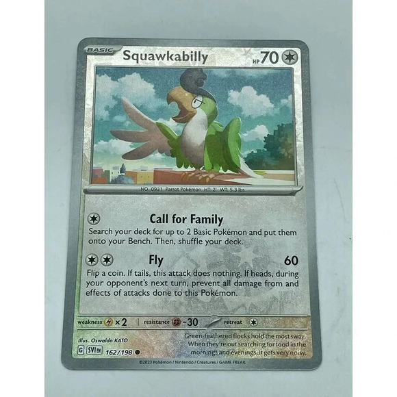 Squawkabilly 162/198 Scarlet & Violet Pokemon TCG‎ Reverse Holo Mint Unplayed - Picture 1 of 7